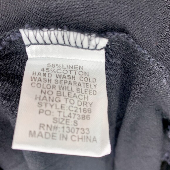 Umgee boho black linen long sleeve high low hem dress size small - Picture 11 of 11